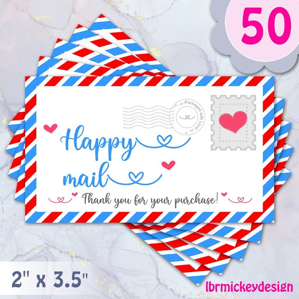 50 Thank You Cards Mail